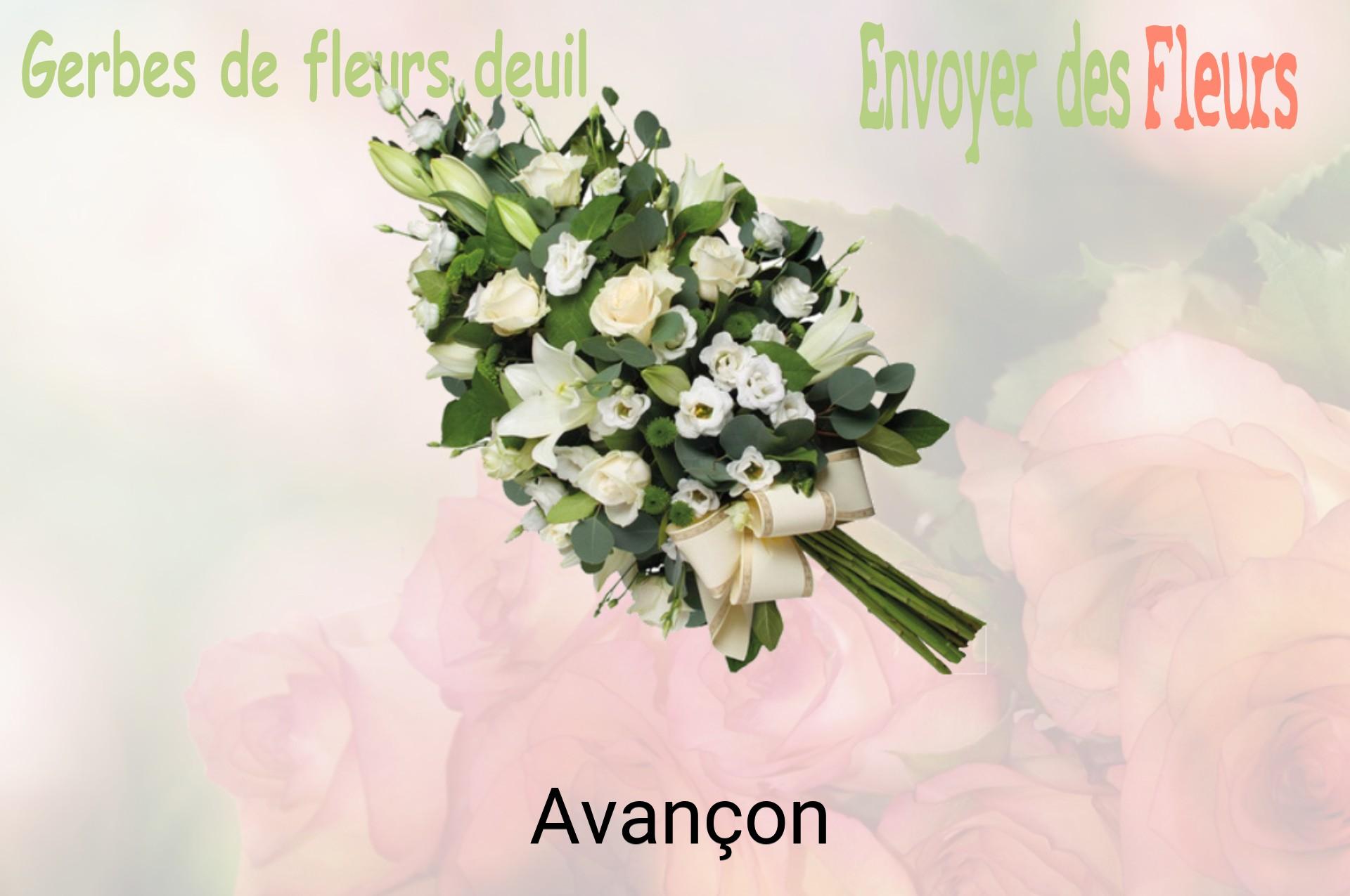 Gerbe de fleurs de deuil livrée à Avançon
